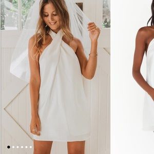 Jasmine Halter Mini Dress ( mumu )